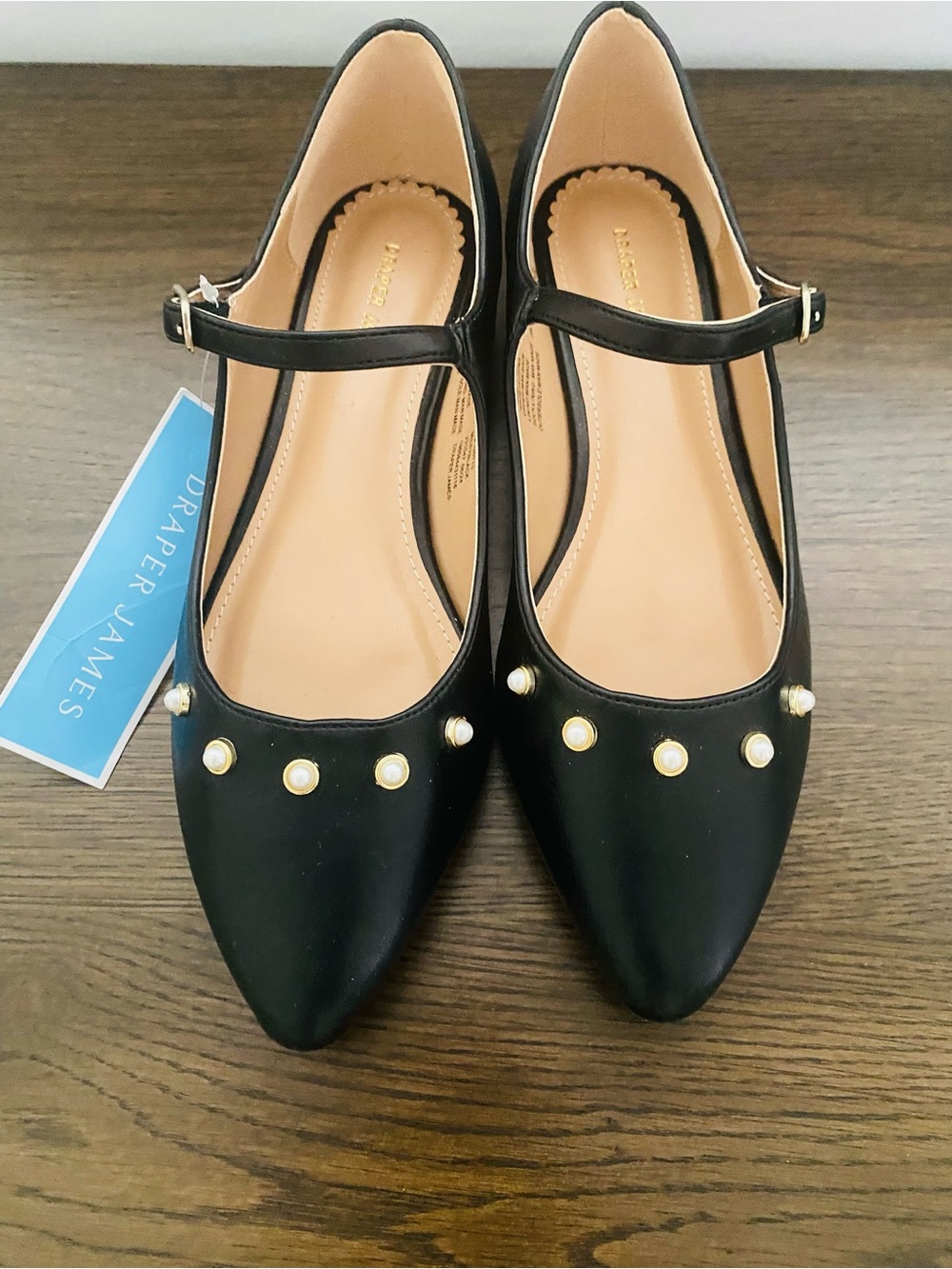 Draper James Black Pearl-Accent Mary Jane Flats